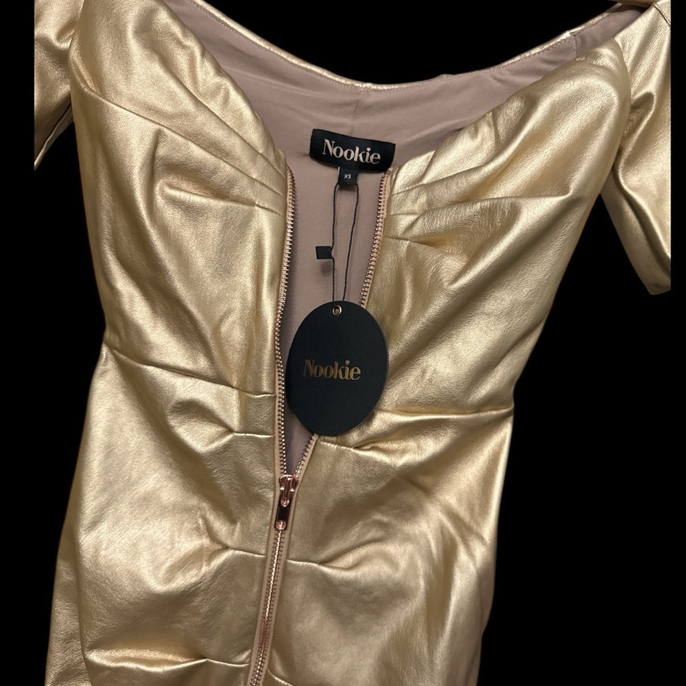 Zoe Mini Dress in Gold by NOOKIE from Revolve Size XS NWT - Picture 3 of 5